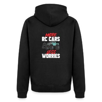 RC Car Ferngesteuertes Auto - Unisex Premium Bio Zip Hoodie - Schwarz - Hinten - Nico (187cm)