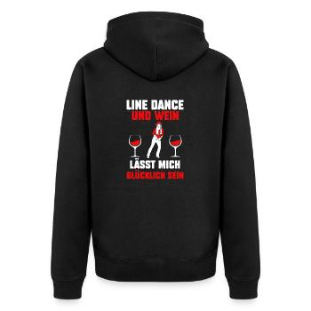 Line Dance Tänzer - Unisex Premium Bio Zip Hoodie - Schwarz - Hinten - Nico (187cm)