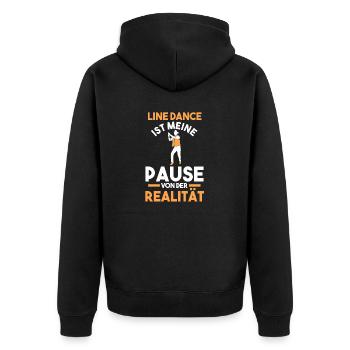 Line Dance Tänzer - Unisex Premium Bio Zip Hoodie - Schwarz - Hinten - Nico (187cm)