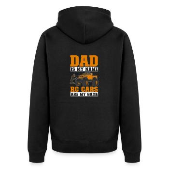 RC Car Ferngesteuertes Auto - Unisex Premium Bio Zip Hoodie - Schwarz - Hinten - Nico (187cm)