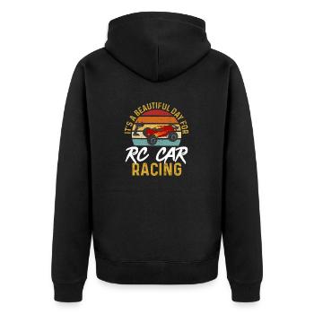 RC Car Ferngesteuertes Auto - Unisex Premium Bio Zip Hoodie - Schwarz - Hinten - Nico (187cm)