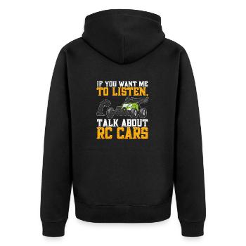 RC Car Ferngesteuertes Auto - Unisex Premium Bio Zip Hoodie - Schwarz - Hinten - Nico (187cm)