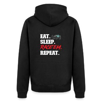RC Car Ferngesteuertes Auto - Unisex Premium Bio Zip Hoodie - Schwarz - Hinten - Nico (187cm)
