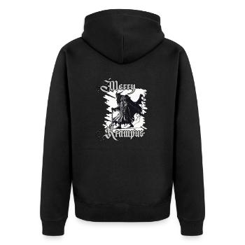 Horror Krampus T-Shirt Süddeutsch Weihnachtsmann - Unisex Premium Bio Zip Hoodie - Schwarz - Hinten - Nico (187cm)