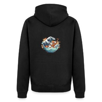 Kawaii Neko Ramen Japanese Food Lovers - Unisex Premium Organic Zip Hoodie - black - Back - Nico (187cm)