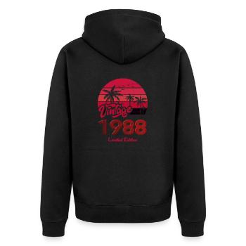 Vintage Year 1988 Limited Edition Red - Unisex Premium Organic Zip Hoodie - black - Back - Nico (187cm)
