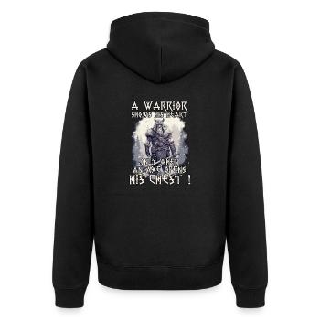 Ragnar Legendär Wikinger Geschenk Krieger - Unisex Premium Bio Zip Hoodie - Schwarz - Hinten - Nico (187cm)