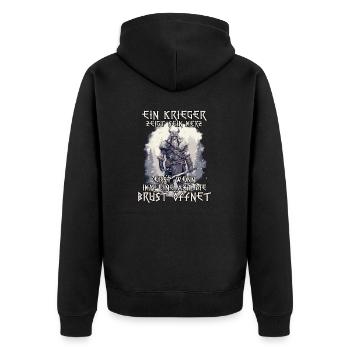 Walhalla Krieger Ragnars Erben und Odins Söhne - Unisex Premium Bio Zip Hoodie - Schwarz - Hinten - Nico (187cm)