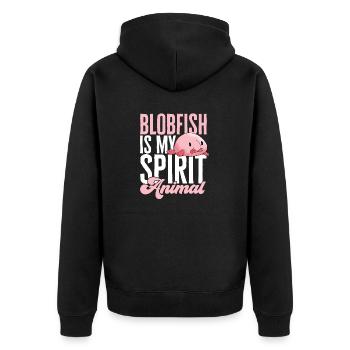 Blob fish - Unisex Premium Organic Zip Hoodie - black - Back - Nico (187cm)
