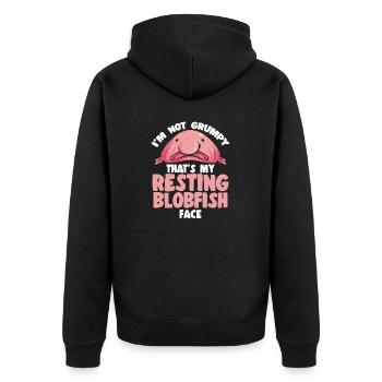 Blob fish - Unisex Premium Organic Zip Hoodie - black - Back - Nico (187cm)