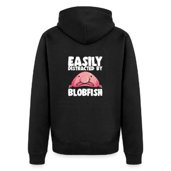 Poisson blob - Veste à capuche bio Premium Unisexe - noir - Dos - Nico (187cm)
