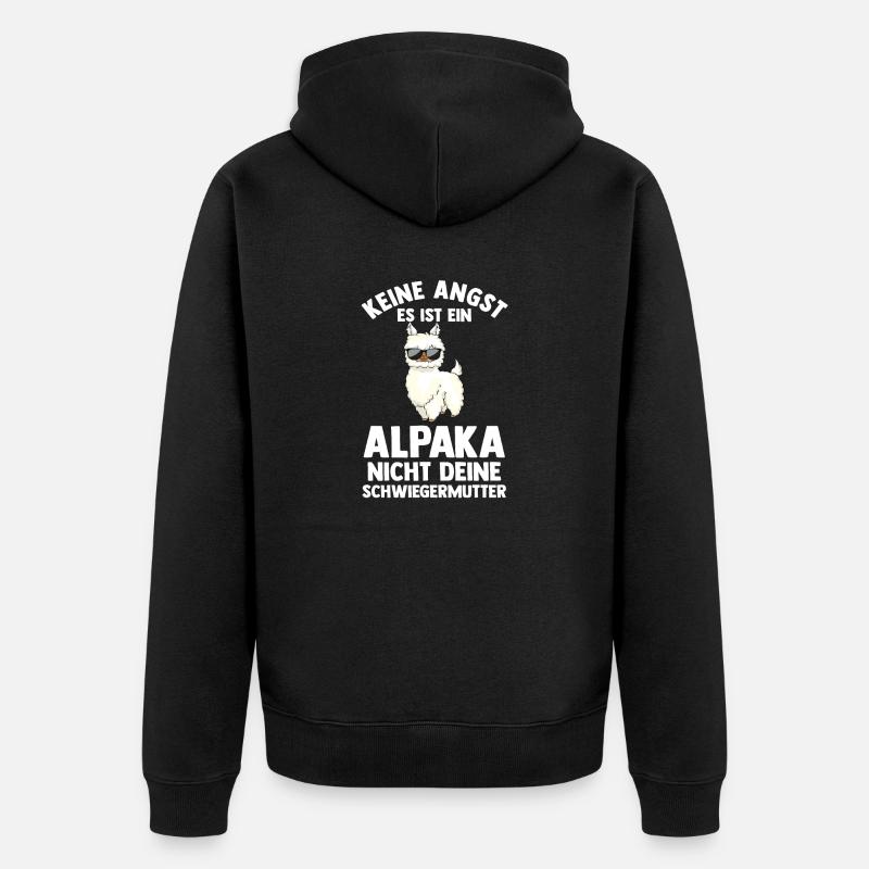 Alpaka - Unisex Premium Bio Zip Hoodie - Schwarz