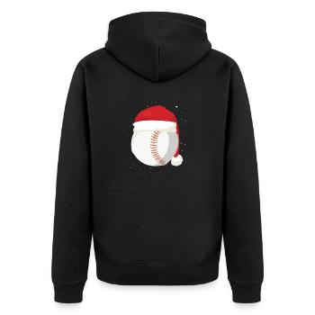Weihnachten Baseball Ball Weihnachtsmann Hut Xmas - Unisex Premium Bio Zip Hoodie - Schwarz - Hinten - Nico (187cm)