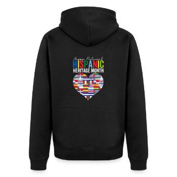 Mois national du patrimoine hispanique Hispanique Latino - Veste à capuche bio Premium Unisexe - noir - Dos - Nico (187cm)