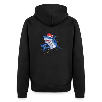 Père Noël Requin Lumières de Noël Drôle - Veste à capuche bio Premium Unisexe - noir - Dos - Nico (187cm)