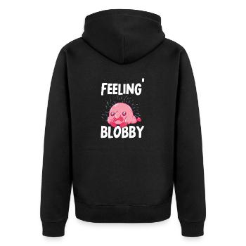 Poisson blob - Veste à capuche bio Premium Unisexe - noir - Dos - Nico (187cm)