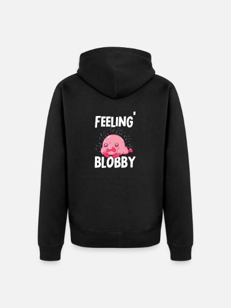 Blob fish - Unisex Premium Organic Zip Hoodie - black