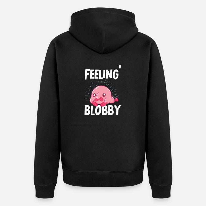 Blobfisch - Unisex Premium Bio Zip Hoodie - Schwarz