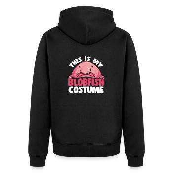 Blob fish - Unisex Premium Organic Zip Hoodie - black - Back - Nico (187cm)