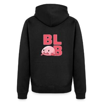 Blob fish - Unisex Premium Organic Zip Hoodie - black - Back - Nico (187cm)