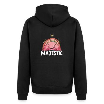 Blob fish - Unisex Premium Organic Zip Hoodie - black - Back - Nico (187cm)