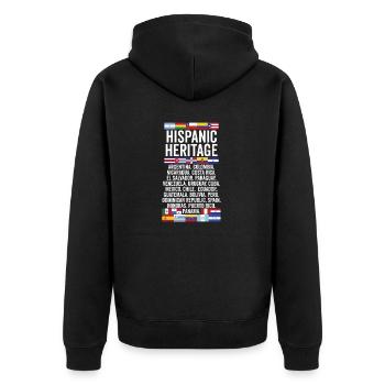 Hispanic Heritage Latino Countries Funny Herencia - Unisex Premium Organic Zip Hoodie - black - Back - Nico (187cm)