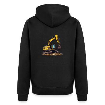 Realistic Comic Excavator - Unisex Premium Organic Zip Hoodie - black - Back - Nico (187cm)