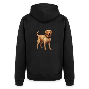 Golden Retriever Illustration Retrieving Dog - Unisex Premium Organic Zip Hoodie - black - Back - Nico (187cm)