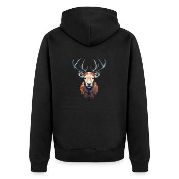 Cerf - élégant, moderne, abstrait - art du cerf - Veste à capuche bio Premium Unisexe - noir - Dos - Nico (187cm)