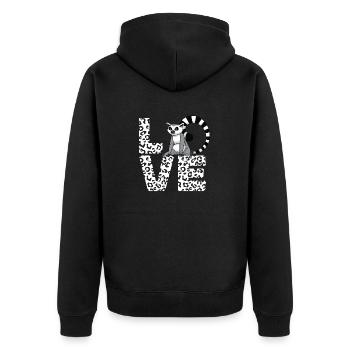 Lémurien à queue annelée - Veste à capuche bio Premium Unisexe - noir - Dos - Nico (187cm)