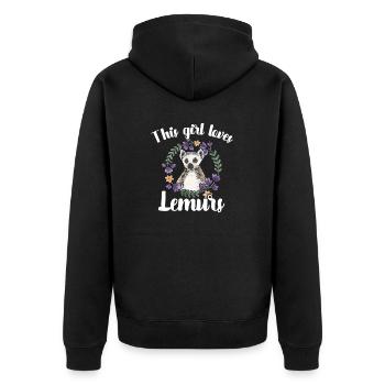 Lémurien à queue annelée - Veste à capuche bio Premium Unisexe - noir - Dos - Nico (187cm)