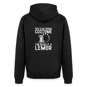 Lémurien à queue annelée - Veste à capuche bio Premium Unisexe - noir - Dos - Nico (187cm)