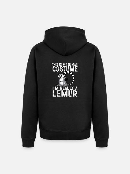Lémurien à queue annelée - Veste à capuche bio Premium Unisexe - noir
