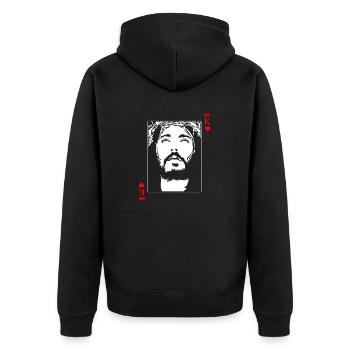 Jésus est roi Jésus Roi de Cœurs Carte Chrétienne - Veste à capuche bio Premium Unisexe - noir - Dos - Nico (187cm)