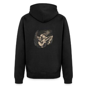 Homme jouant de la guitare électrique Rock 'n' roll - Veste à capuche bio Premium Unisexe - noir - Dos - Nico (187cm)