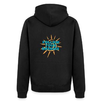 DREAMS 1 - Unisex Premium Bio Zip Hoodie - Schwarz - Hinten - Nico (187cm)