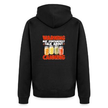 Mise en conserve, mise en conserve, mise en conserve, conservation des aliments - Veste à capuche bio Premium Unisexe - noir - Dos - Nico (187cm)