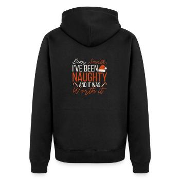 Dear Santa, I was naughty - Unisex Premium Organic Zip Hoodie - black - Back - Nico (187cm)