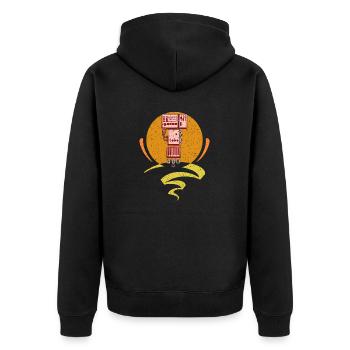 Synthesizer Synth Keyboard Elektronische Musiker - Unisex Premium Bio Zip Hoodie - Schwarz - Hinten - Nico (187cm)