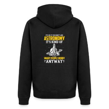Lustige Astronomie Weltraumwissenschaft Nerd Weltraum - Unisex Premium Bio Zip Hoodie - Schwarz - Hinten - Nico (187cm)