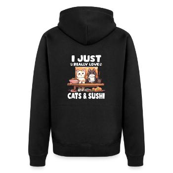 Sushi Chats Neko Cat Otaku T Japon Sushi - Veste à capuche bio Premium Unisexe - noir - Dos - Nico (187cm)