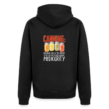 Mise en conserve, mise en conserve, mise en conserve, conservation des aliments - Veste à capuche bio Premium Unisexe - noir - Dos - Nico (187cm)