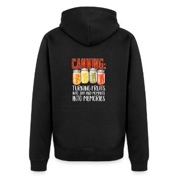 Mise en conserve, mise en conserve, mise en conserve, conservation des aliments - Veste à capuche bio Premium Unisexe - noir - Dos - Nico (187cm)