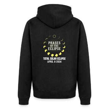 Lustige Finsternis, Astronomie, Sonnensystem, 8. April 2024 - Unisex Premium Bio Zip Hoodie - Schwarz - Hinten - Nico (187cm)
