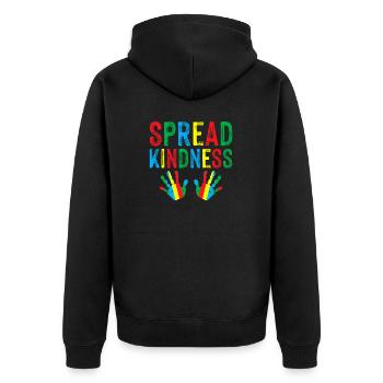 Spread Kindness Anti Bullying World Kindness Day - Unisex Premium Organic Zip Hoodie - black - Back - Nico (187cm)