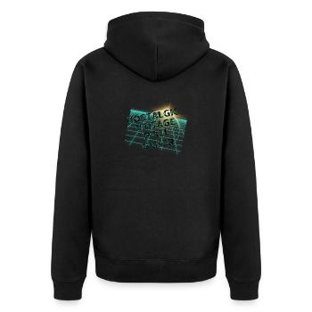 Nostalgic Vintage Pixel Gamer - Unisex Premium Bio Zip Hoodie - Schwarz - Hinten - Nico (187cm)