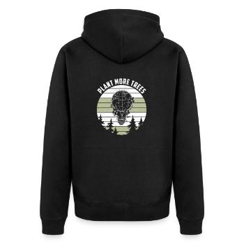 Plant more trees Umweltschutz Globus Erdkugel - Unisex Premium Bio Zip Hoodie - Schwarz - Hinten - Nico (187cm)