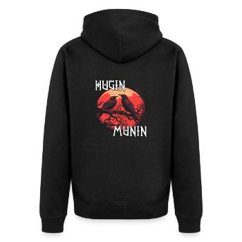 Blood Raven | Viking Odin's Ravens Vikings - Unisex Premium Organic Zip Hoodie - black - Back - Nico (187cm)