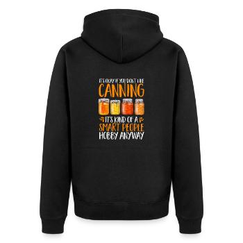 Mise en conserve, mise en conserve, mise en conserve, conservation des aliments - Veste à capuche bio Premium Unisexe - noir - Dos - Nico (187cm)