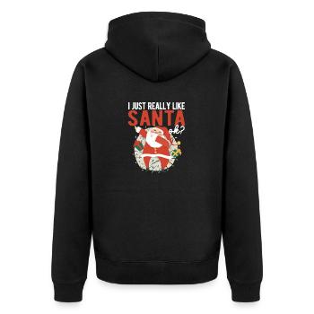 I just really like Santa, okay? - Unisex Premium Organic Zip Hoodie - black - Back - Nico (187cm)